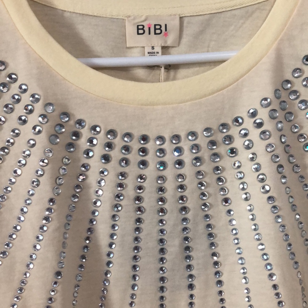 BiBi Cream Bling Rhinestone Tee - Picture 3 of 3